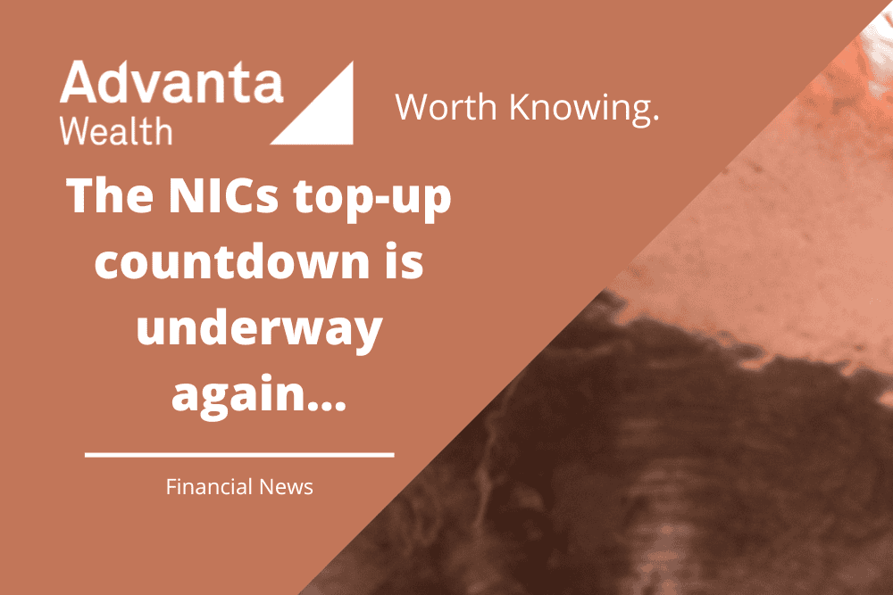 The NICs top-up countdown is underway again